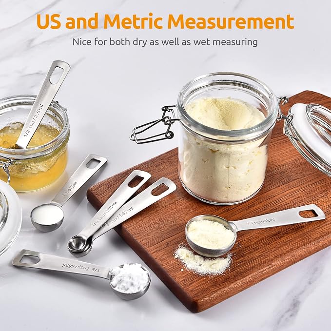 Measuring Spoons: U-Taste 18/8 Stainless Steel Measuring Spoons Set of 6 Piece: - Image 8
