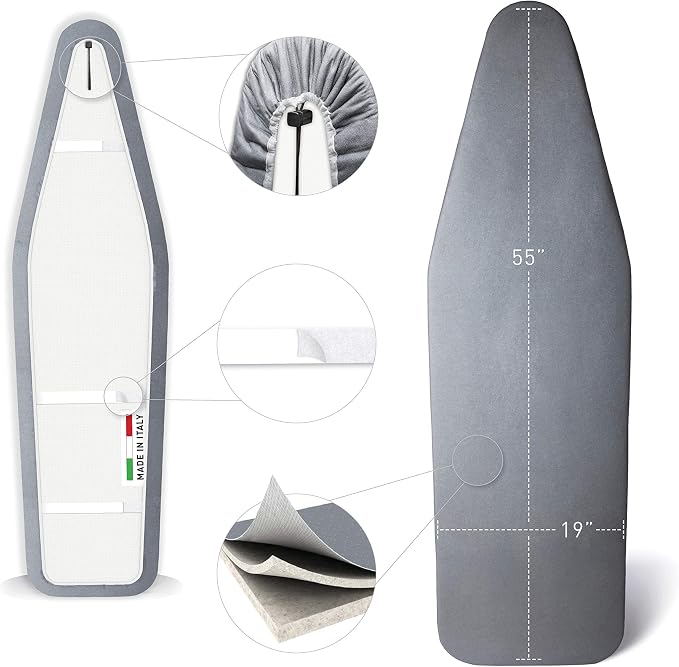 TIVIT Ironing Board Cover 19 x 55, Made in Italy. Pro Grip Pad Covers w/3 - Image 9