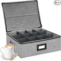 Coffee Mug Storage Box with Dividers, Durable China Storage Containers by homyfort