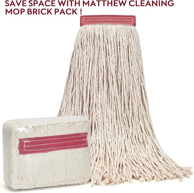 Matthew Cleaning 16oz 3Pack Cotton Floor Mop, Cotton Looped-Open String Heavy - Image 4