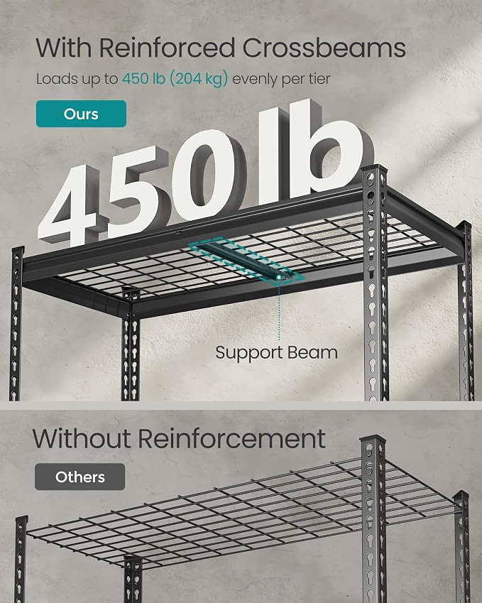 SONGMICS 5-Tier Storage Shelves, Heavy-Duty Garage Shelving, Adjustable - Image 4