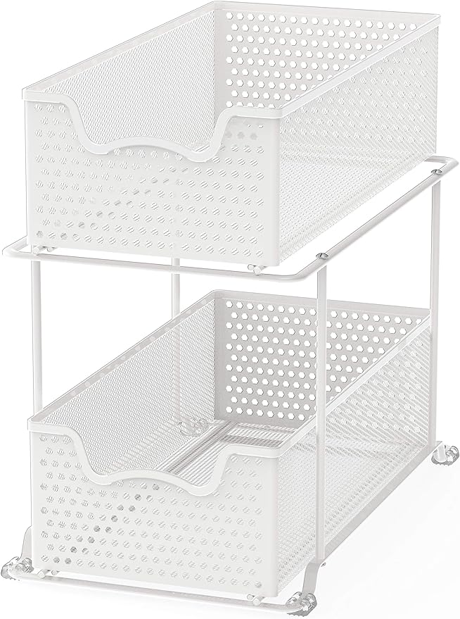SIMPLE HOUSEWARE 2 Tier Sliding Cabinet Basket Organizer Drawer - Image 4