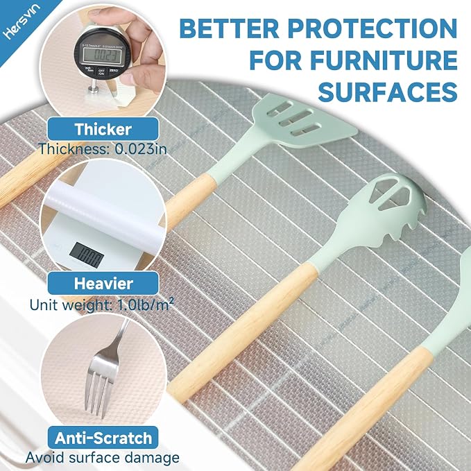 Shelf Liners 14 in x 20 ft EVA Drawer Mats, Non-Adhesive Cupboard Protector - Image 3