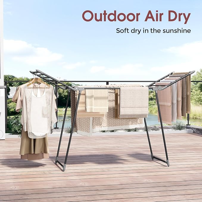 APEXCHASER Clothes Drying Rack Foldable, Large Drying Rack Clothing, Winged - Image 7