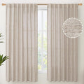 YoungsTex Natural Linen Curtains 60 Inch Wide Back Tab Textured Window Drapes by YoungsTex