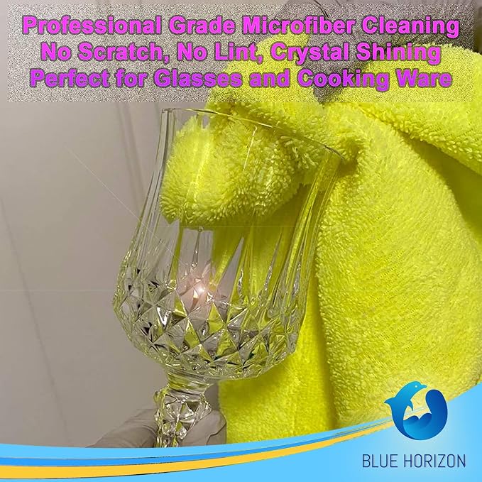 Blue Horizon Microfiber Cleaning Towels, Ultra Soft Plush Wash-Cloths, - Image 8