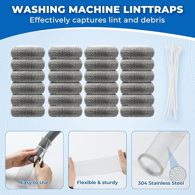 24 PCS Lint Traps, Stainless Steel Lint Catcher - Image 2