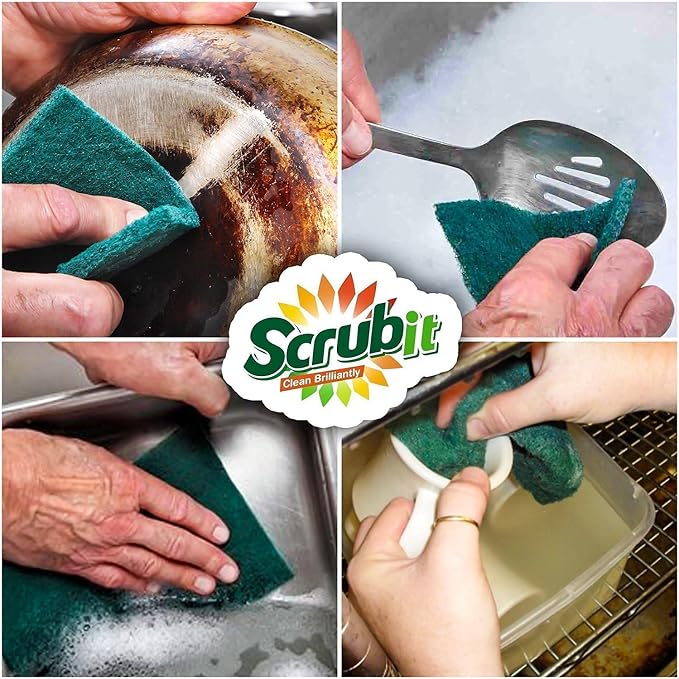 Scouring Pads - Heavy Duty Household Cleaning Scrubber - Reusable Scrubbing - Image 6