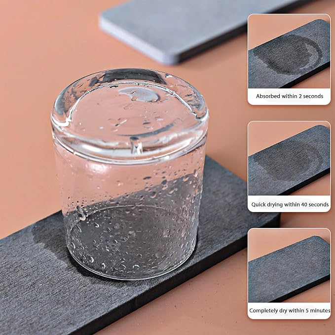 Set of 4 Water Absorbent Diatomite Coasters, Diatomaceous Earth Kitchen Soap - Image 7