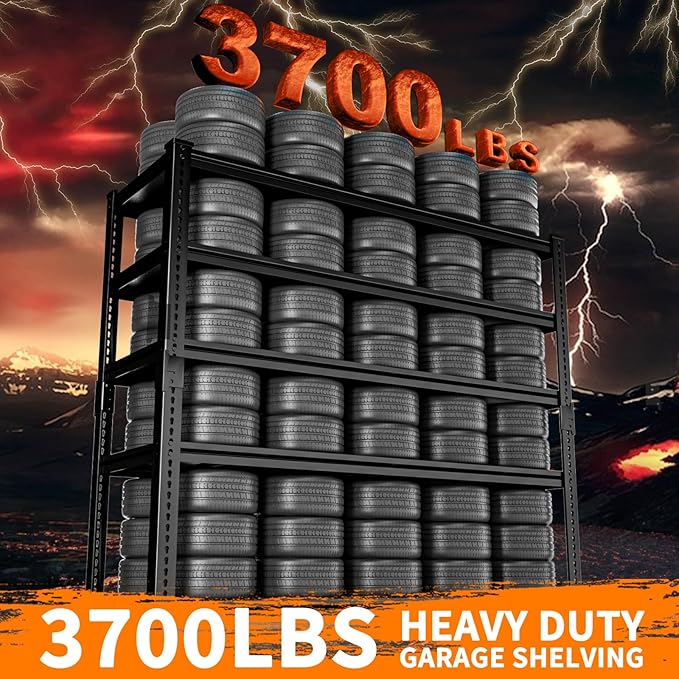 Storage Shelves Heavy Duty, 5-tier Adjustable Metal Industrial Utility Shelf - Image 4