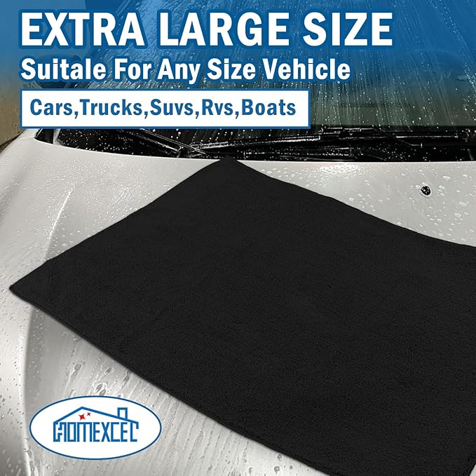 HOMEXCEL Professional Large Microfiber Car Drying Towels 4 Pack, Lint Free - Image 3