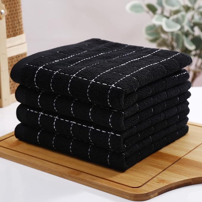 Homaxy 100% Cotton Terry Kitchen Towels, Checkered Designed, Soft and Super - Image 8