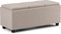SIMPLIHOME Avalon 42 inch Wide Contemporary Rectangle Storage Ottoman in by SimpliHome