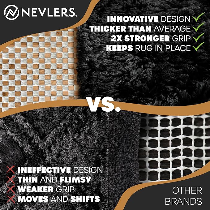 Nevlers 2 x 10 Ft Non Slip Rug Pad | Open Weave PVC Anti Skid Rug Gripper - Image 5