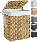 SONGMICS Laundry Hamper with Lid, 23.8 Gallon Synthetic Rattan Clothes Laundry by SONGMICSbySONGMICSHOME