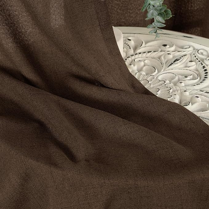 YoungsTex Brown Linen Curtains 45 Inches Long - Image 7