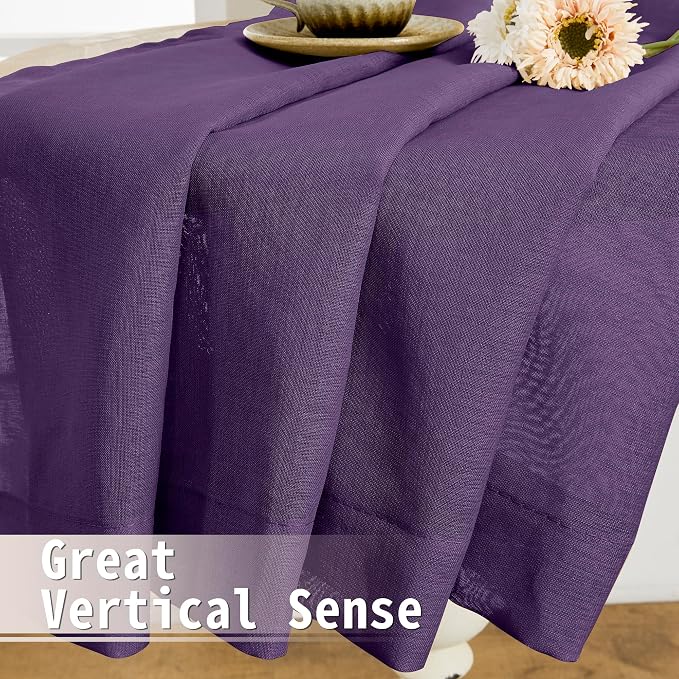 Tollpiz Short Sheer Door Curtains Closet Linen Textured Curtains Sheer Doorway - Image 6