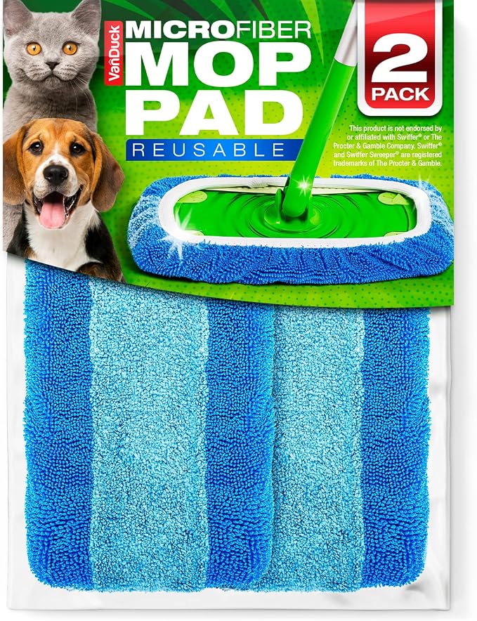 VanDuck Reusable Pet Heavy Duty Mop Pads Compatible by VanDuck