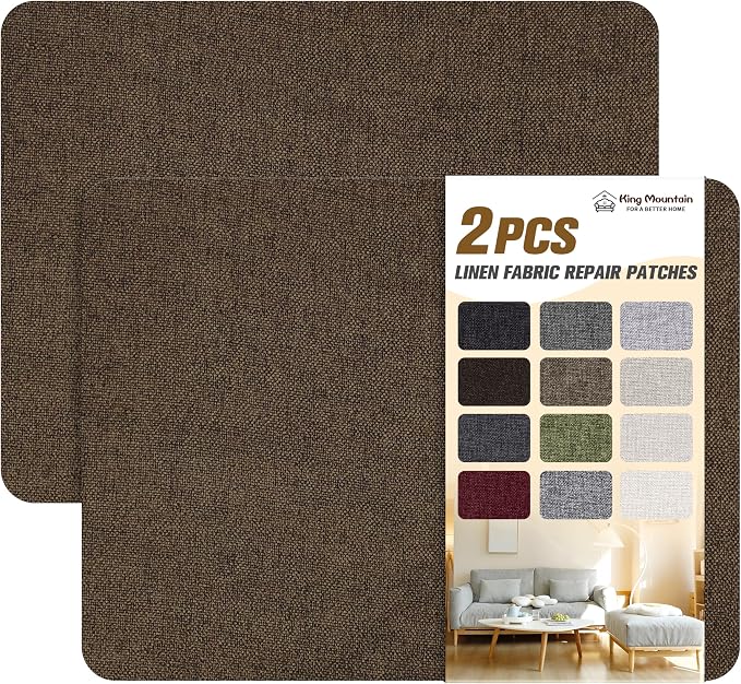 KING MOUNTAIN Fine Linen Repair Patches, Self-Adhesive Linen Fabric Patches by ForABetterHomeLife