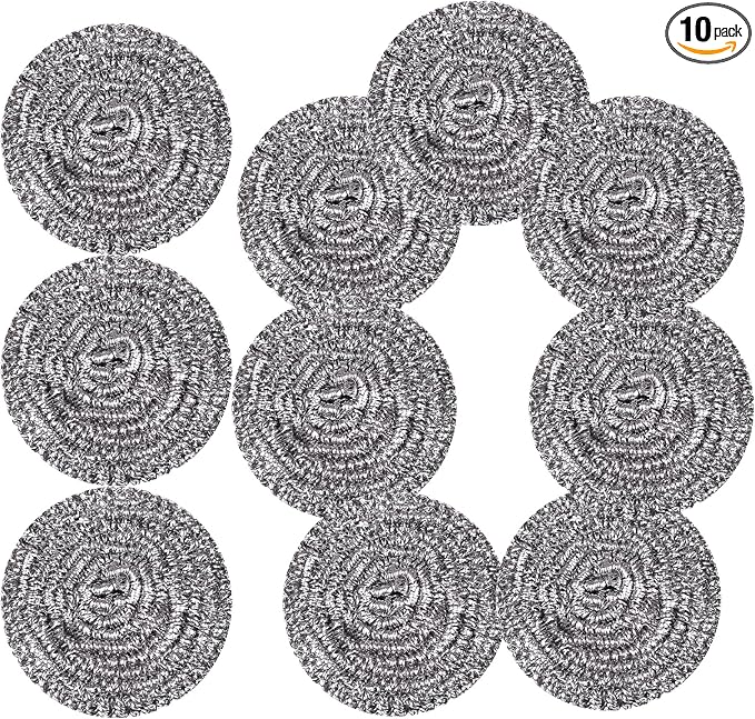 Stainless Steel Scrubber Scrubbing Scouring Pad Sponges Clean Pot Pan and Steel by GUEICN