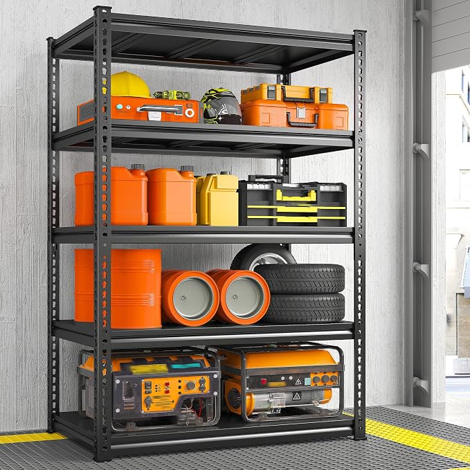 REIBII 72" H Garage Shelving Load 2500 LBS, Heavy Duty Storage Shelves by REIBII