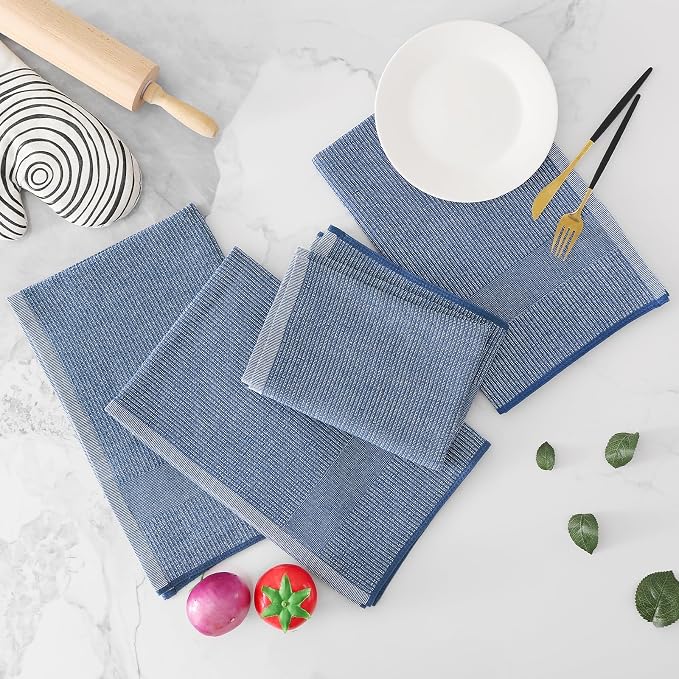 Homaxy Premium Kitchen Towels, Large Cotton Kitchen Hand Towels, Flat and Terry - Image 5