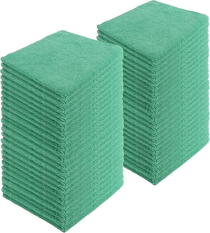Microfiber Cleaning Cloths, 120 Pack, All-Purpose, Highly Absorbent, Washable by JDHomease