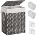 SONGMICS Laundry Hamper with Lid, 90L Clothes Hamper with 2 Removable Liner Bags by SONGMICSbySONGMICSHOME