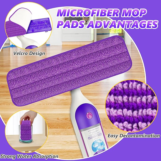 EXEGO 6 Count Reusable Microfiber Mop Pads - Image 3
