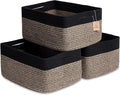 NaturalCozy Storage Baskets 16.8”x13”x7.6” Cotton Rope Woven Baskets by NaturalCozy