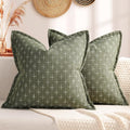 ZWJD Pillow Covers 24x24 Set of 2 Soft Polyester Textured Pillow Covers by ZWJD