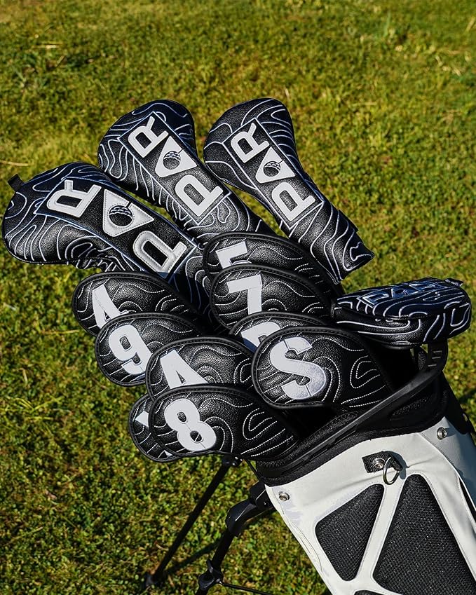 Big Teeth Golf Club Covers Full Set Driver Headcover Fairway Wood Hybrid Golf - Image 3