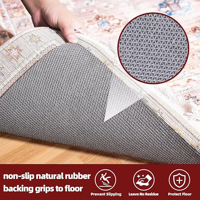 BAGAIL Felt and Natural Rubber Backing Rug Pads 1/8” Thick, Round 8 Feet Non - Image 4