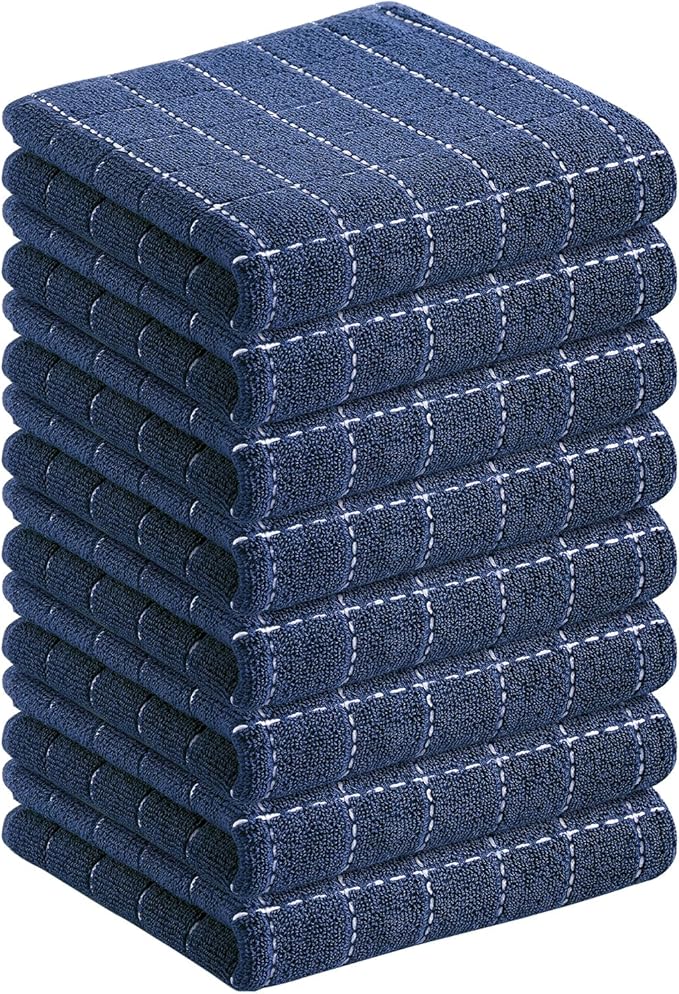 Homaxy 100% Cotton Terry Kitchen Towels, Checkered Designed, Soft and Super by Homaxy