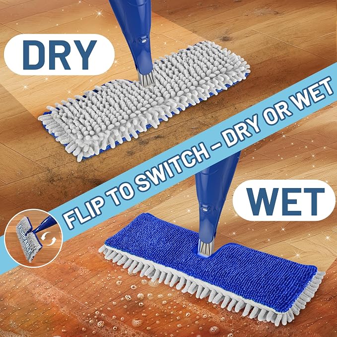Papclean Spray Mops for Floor Cleaning: Double Sided Dust Mop for Hardwood Wood - Image 3