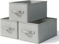 3 Pack Fabric Storage Bins for Shelves | 16.25x12x10in Closet Storage Baskets | by LaySpace-YourRoomOrganizer