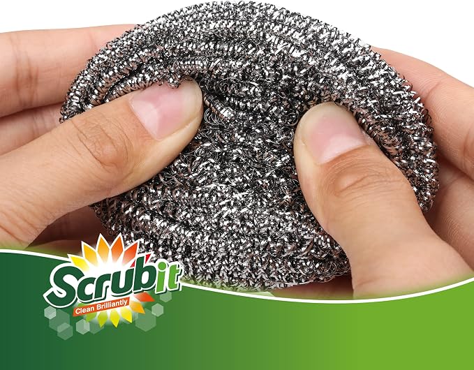 12 Pack Stainless Steel Scourers by Scrub It – Steel Wool Scrubber Pad Used - Image 7