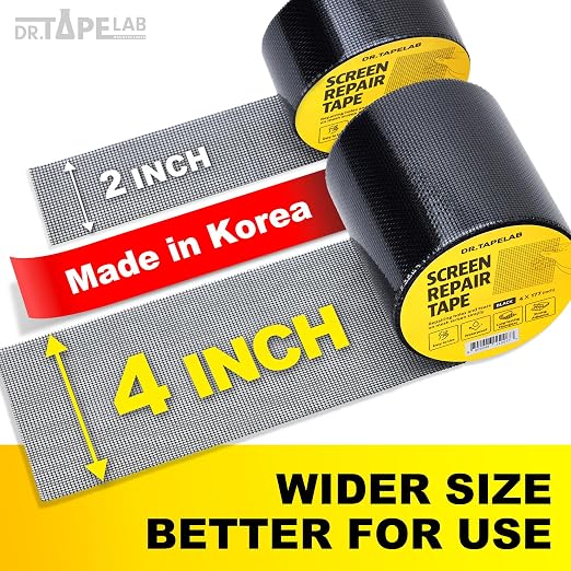 Black Window Screen Repair Tape, 2 in X 8.5 FT, Screen Repair Kit - Image 2