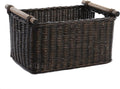 The Basket Lady Pole Handle Wicker Storage Basket, 14 in L x 10 in W x 7.5 in H by TheBasketLady