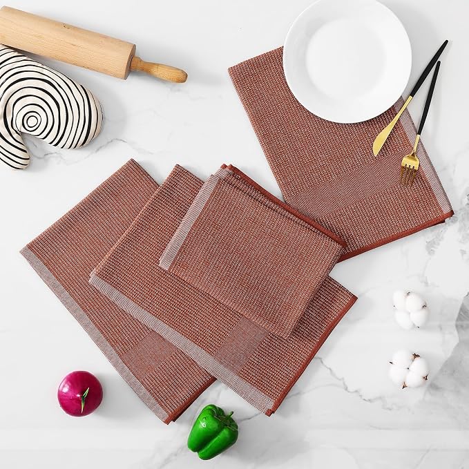 Homaxy Premium Kitchen Towels, Large Cotton Kitchen Hand Towels, Flat and Terry - Image 5