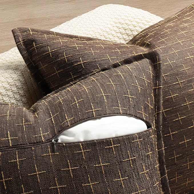 ZWJD Pillow Covers 18x18 Set of 2 Soft Polyester Textured Pillow Covers - Image 3