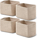 Small Storage Baskets for Shelves Organizing, Woven Cotton Rope Baskets for by ICERZCZ