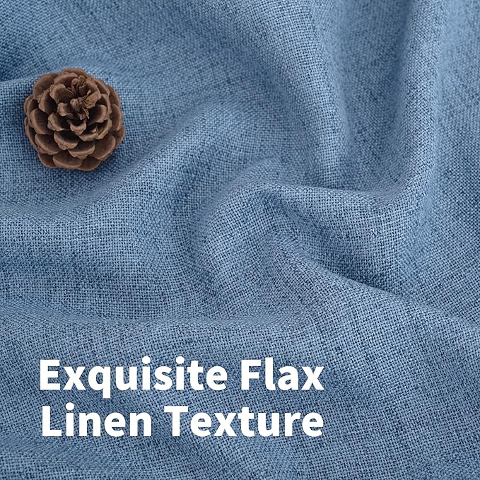 YoungsTex Denim Blue Linen Curtains 36 Inches Long - Image 4