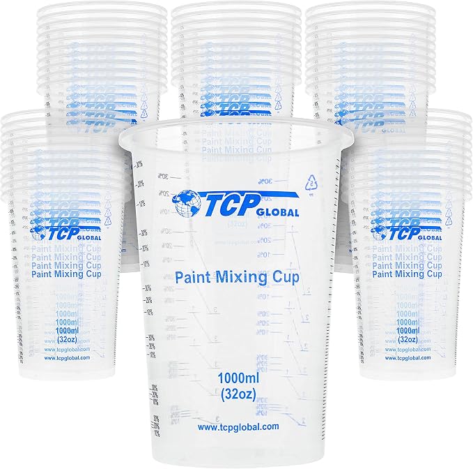 TCP Global 32 oz. Graduated Plastic Mixing Cups by TCPGlobal