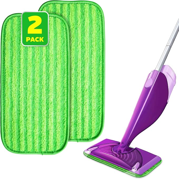 2 Pack Reusable Microfiber Mop Pads, Compatible by BEFANTY
