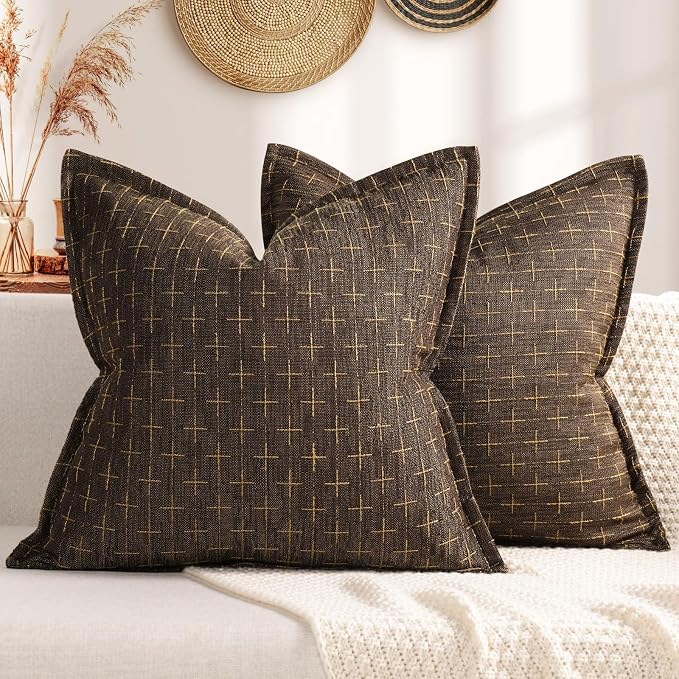 ZWJD Pillow Covers 22x22 Set of 2 Soft Polyester Textured Pillow Covers by ZWJD