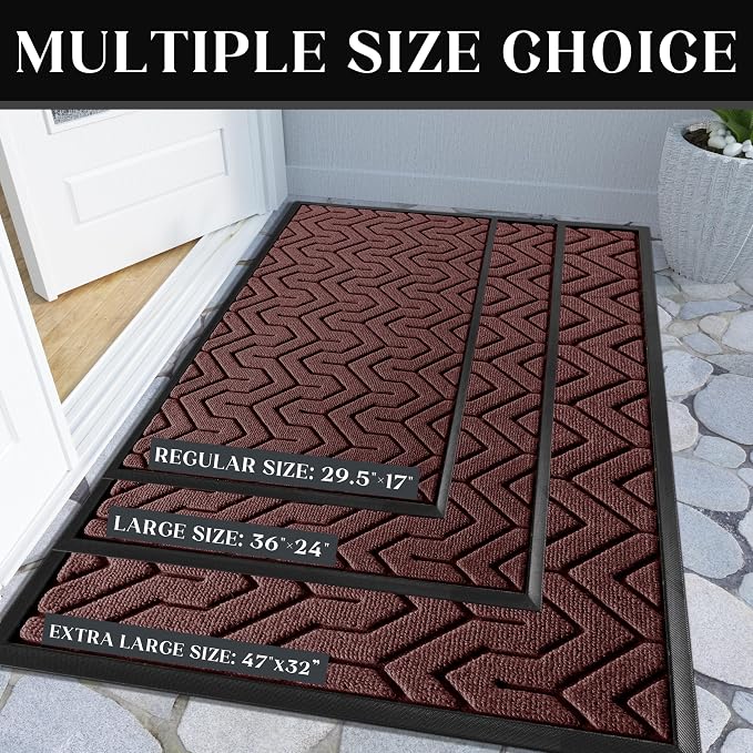 Yimobra Large Door Mat Outside Entrance 47x32, Waterproof Heavy Duty Outdoor - Image 2