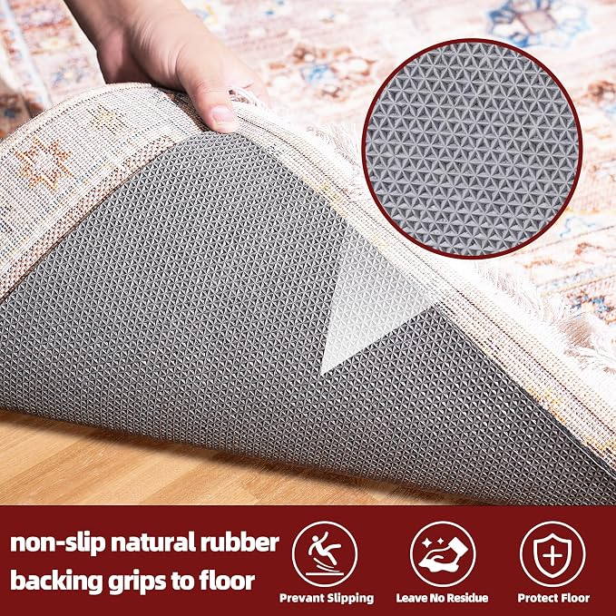 BAGAIL Felt and Natural Rubber Backing Rug Pads 1/4” Thick, Round 8 Ft Non Slip - Image 4
