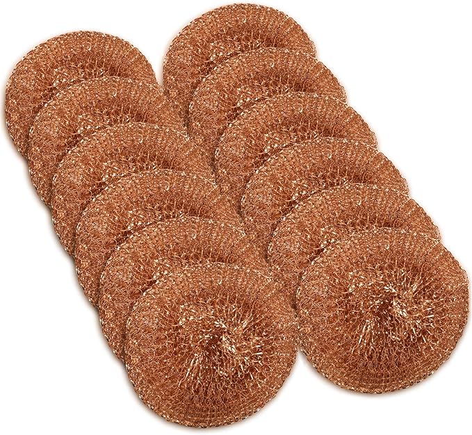 12 Pack Copper Coated Scourers by SCRUBIT – Scrubber Pad Used by SCRUBIT