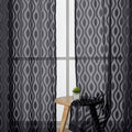 Aiyufeng Sheer Black Curtains 84 Inches Long 2 Panels, Solid Airy Light by Aiyufeng